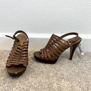 FRANCO Sarto The Artist Collection‎ Women’s Brown Leather Heels Size 7